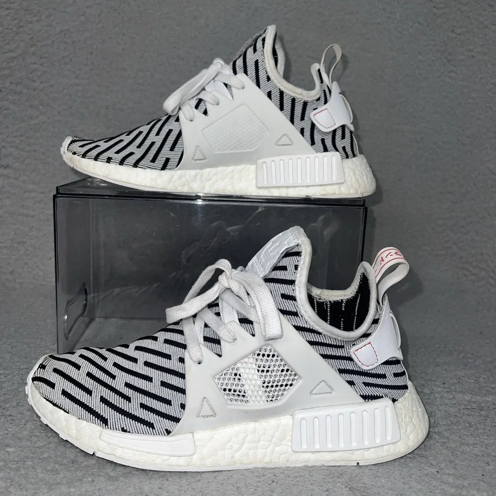 adidas NMD XR1 Primeknit Zebra Sneaker Men Sz 6 White Black Running Shoes BB2911